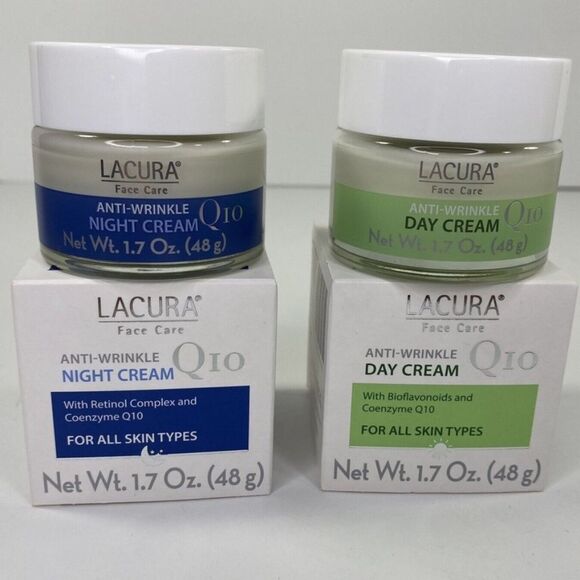 LACURA Q10 Night & Day Cream Anti-Wrinkle Face Care Skincare - Picture 1 of 4